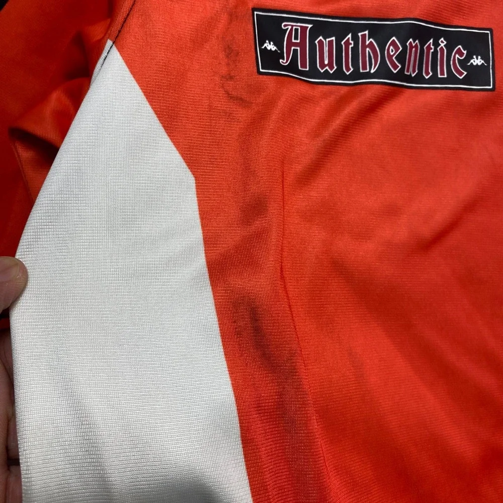 Kappa Track Jacket Mens XL Orange Black Full Zip Race Authentic Logo Sportswear